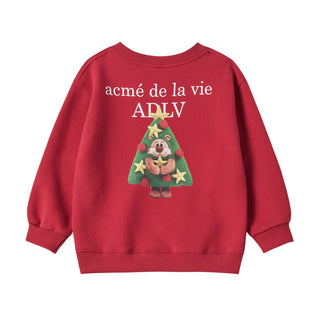 KIDS AC BEAR TREE SWEATSHIRT DARK RED