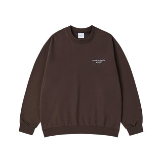 BASIC LOGO NAPPING SWEATSHIRT DARK BROWN