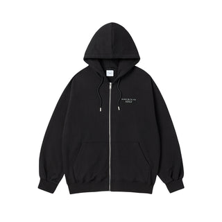 AC BEAR BASIC LOGO HOODIE ZIP UP BLACK