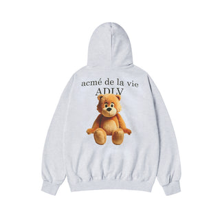 AC BEAR BASIC LOGO HOODIE ZIP UP MELANGE