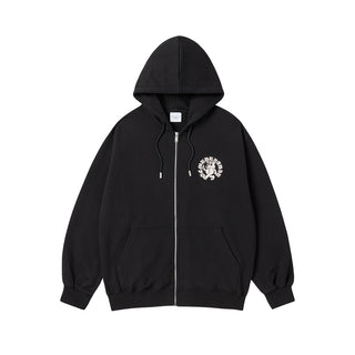 WALKING AC BEAR NAPPING HOODIE ZIP UP BLACK