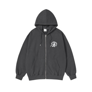 WALKING AC BEAR NAPPING HOODIE ZIP UP CHARCOAL