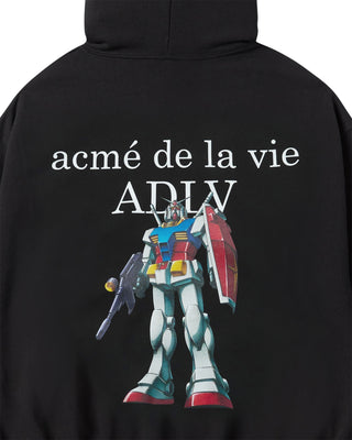 MOBILE SUIT GUNDAM BASIC LOGO HOODIE ZIP UP BLACK