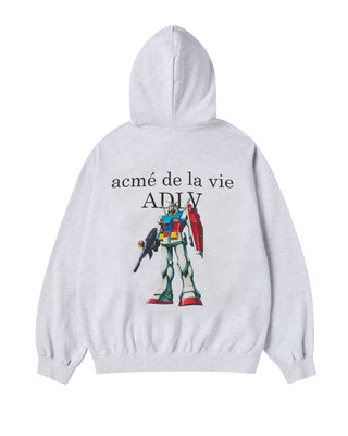 MOBILE SUIT GUNDAM BASIC LOGO HOODIE ZIP UP MELANGE