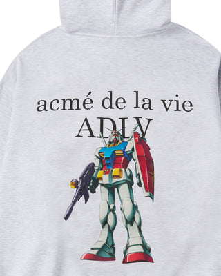 MOBILE SUIT GUNDAM BASIC LOGO HOODIE ZIP UP MELANGE