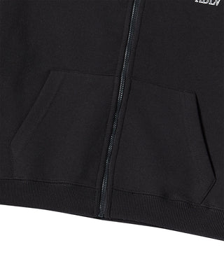 KIDS BORDER LINE BASIC LOGO HOODIE ZIP UP BLACK