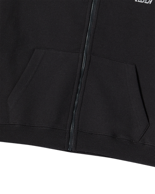 KIDS BORDER LINE BASIC LOGO HOODIE ZIP UP BLACK