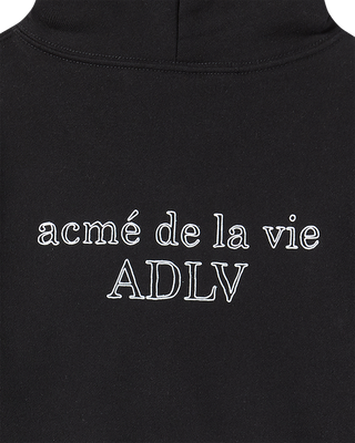KIDS BORDER LINE BASIC LOGO HOODIE ZIP UP BLACK