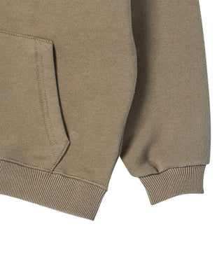 KIDS BORDER LINE BASIC LOGO HOODIE ZIP UP COCOA