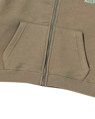 KIDS BORDER LINE BASIC LOGO HOODIE ZIP UP COCOA