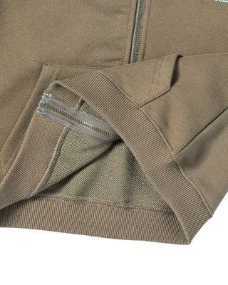 KIDS BORDER LINE BASIC LOGO HOODIE ZIP UP COCOA