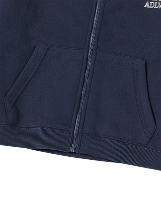 KIDS BORDER LINE BASIC LOGO HOODIE ZIP UP DARK NAVY
