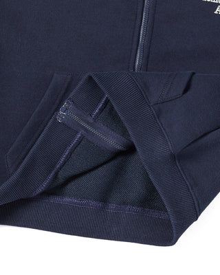 KIDS BORDER LINE BASIC LOGO HOODIE ZIP UP DARK NAVY
