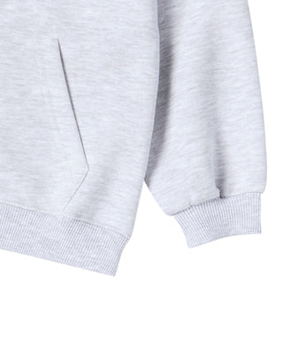 KIDS BORDER LINE BASIC LOGO HOODIE ZIP UP MELANGE