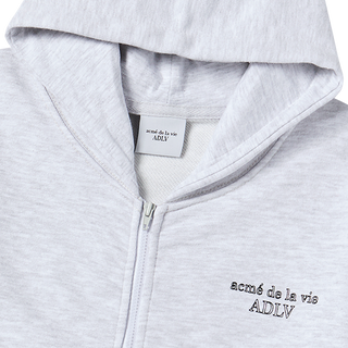 KIDS BORDER LINE BASIC LOGO HOODIE ZIP UP MELANGE