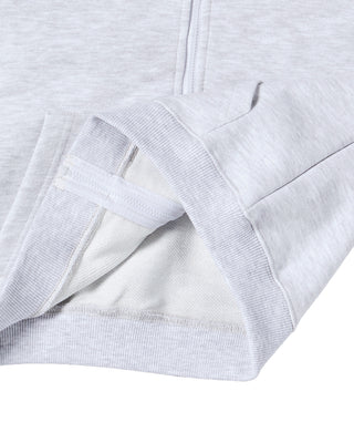 KIDS BORDER LINE BASIC LOGO HOODIE ZIP UP MELANGE