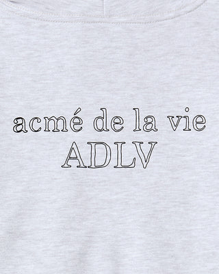 KIDS BORDER LINE BASIC LOGO HOODIE ZIP UP MELANGE