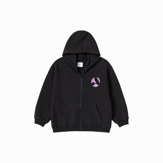 KIDS A SYMBOL CIRCLE HOODIE ZIP UP BLACK