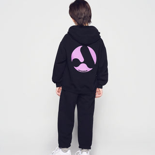 KIDS A SYMBOL CIRCLE HOODIE ZIP UP BLACK