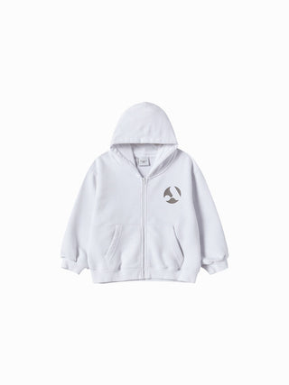 KIDS A SYMBOL CIRCLE HOODIE ZIP UP WHITE