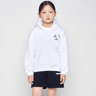 KIDS A SYMBOL CIRCLE HOODIE ZIP UP WHITE