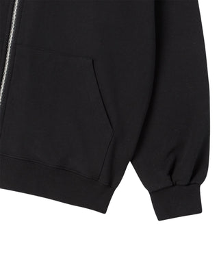 A SYMBOL CIRCLE NAPPING HOODIE ZIP UP BLACK