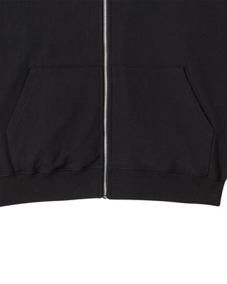 A SYMBOL CIRCLE NAPPING HOODIE ZIP UP BLACK