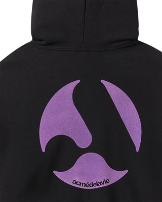 A SYMBOL CIRCLE NAPPING HOODIE ZIP UP BLACK