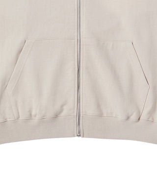 A SYMBOL CIRCLE NAPPING HOODIE ZIP UP ESSENTIAL BEIGE