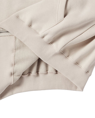 A SYMBOL CIRCLE NAPPING HOODIE ZIP UP ESSENTIAL BEIGE