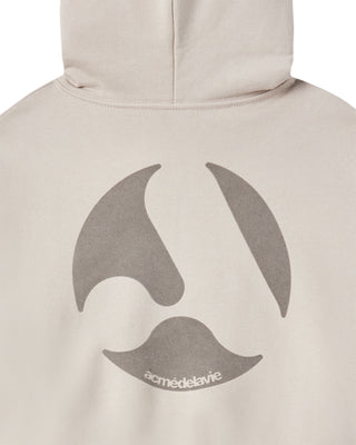A SYMBOL CIRCLE NAPPING HOODIE ZIP UP ESSENTIAL BEIGE