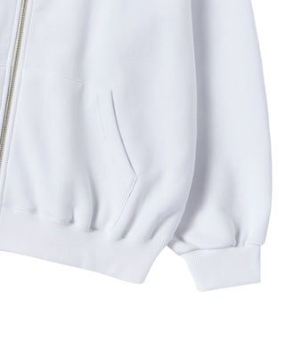 A SYMBOL CIRCLE NAPPING HOODIE ZIP UP WHITE