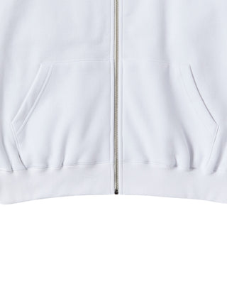 A SYMBOL CIRCLE NAPPING HOODIE ZIP UP WHITE