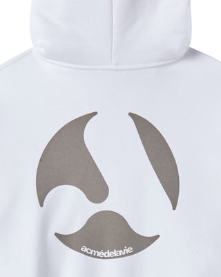A SYMBOL CIRCLE NAPPING HOODIE ZIP UP WHITE