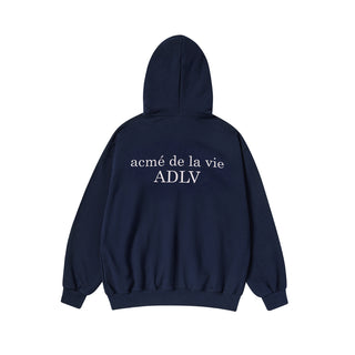 BASIC LOGO NAPPING HOODIE ZIP UP DARK NAVY