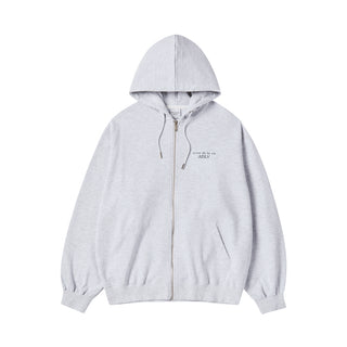 BASIC LOGO NAPPING HOODIE ZIP UP MELANGE