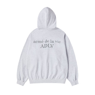 BASIC LOGO NAPPING HOODIE ZIP UP MELANGE