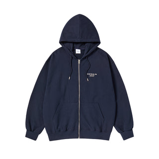 BORDER LINE BASIC LOGO HOODIE ZIP UP DARK NAVY