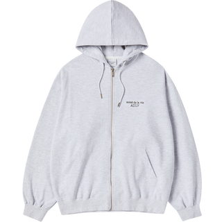 BORDER LINE BASIC LOGO HOODIE ZIP UP MELANGE