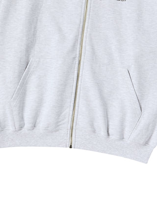 BORDER LINE BASIC LOGO HOODIE ZIP UP MELANGE