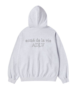 BORDER LINE BASIC LOGO HOODIE ZIP UP MELANGE