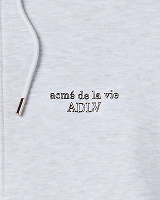 BORDER LINE BASIC LOGO HOODIE ZIP UP MELANGE