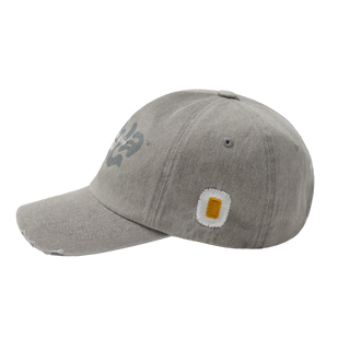 ADLV X LALALA FEST OVERLAY DAMAGE BALL CAP LIGHT GRAY