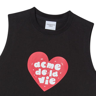 UGLY HEART CROP SLEEVELESS BLACK