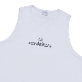 ROUNDING SYMBOL LOGO SLEEVELESS WHITE
