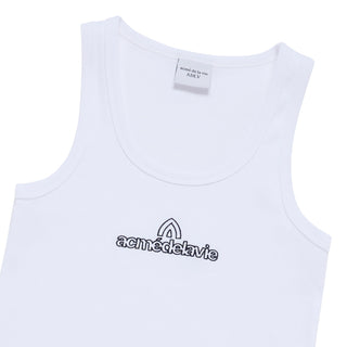 ROUNDING SYMBOL LOGO WOMAN SLEEVELESS WHITE