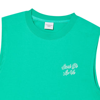 SCRIPT LOGO OUTLINE SLEEVELESS LIGHT GREEN