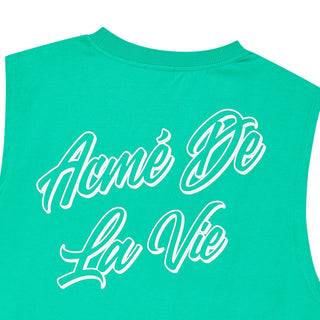 SCRIPT LOGO OUTLINE SLEEVELESS LIGHT GREEN