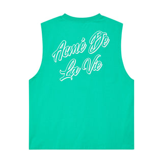 SCRIPT LOGO OUTLINE SLEEVELESS LIGHT GREEN