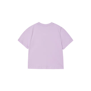 ALIEN BEAR CROP SHORT SLEEVE T-SHIRT-LIGHT PURPLE